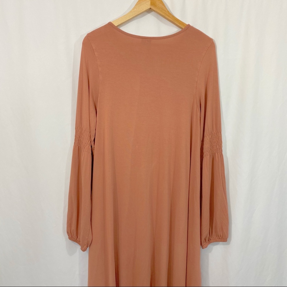 ASOS Blush Pink Keyhole Tie Boho Swing Dress - Picture 6 of 9